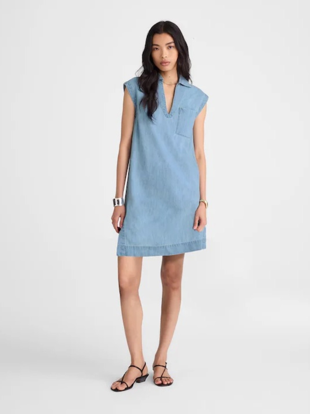 MADEWELL Denim Tunic Dress in Kelleyville Wash - size Medium